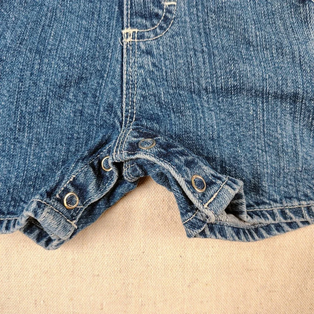 OshKosh B'gosh Baby Boys Denim Shortalls Blue Carpenter Overalls 0-3 Months